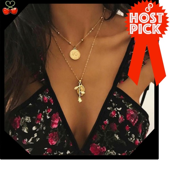 Boutique Jewelry - 🍒 MAIRI Double Coin Rose 🥀 Necklace